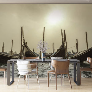 Wallpaper Transportation | Gondolas on the River Wall Mural