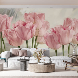  Spring Oil Painted Floral Wall Mural