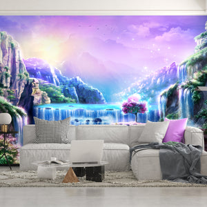 Waterfall Wallpaper Mural | Fairy Night Wall Mural