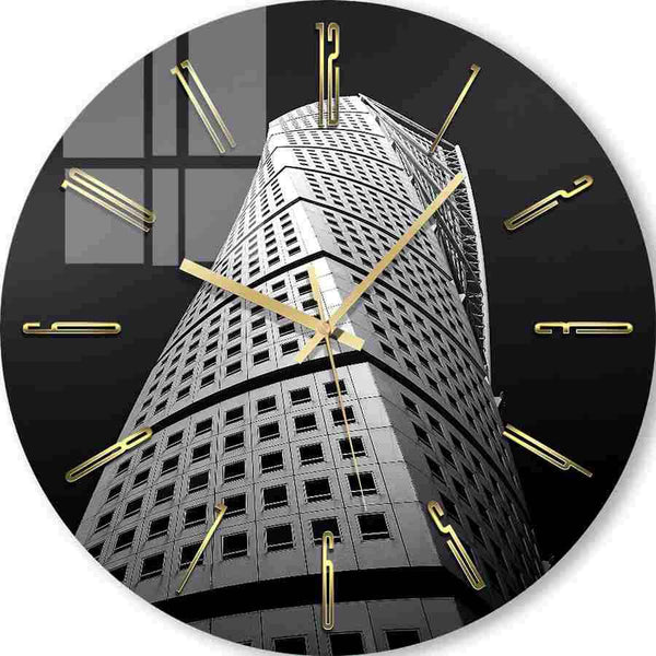 Personalized Wall Clock Black and white architecture 