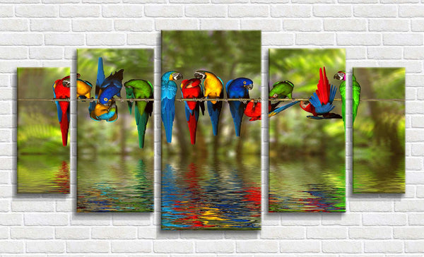 Modular picture, Colored parrots