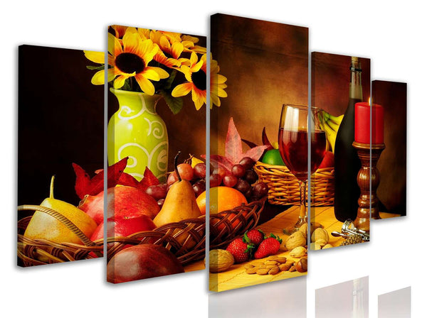 Multi Panel Canvas Wall Art  - "Romantic dinner" Still life