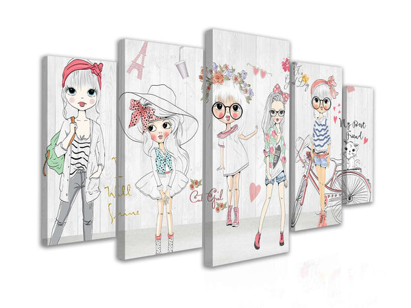 Multi Panel Wall Art  - Fashion dolls