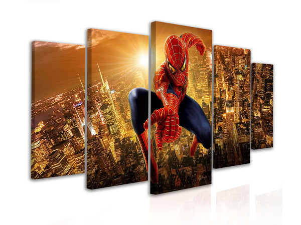 Multiple Canvas Painting  - Spiderman over the city