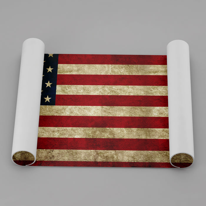 Vintage American Flag Fridge Decal Retro US Flag Door Mural — ell-deco