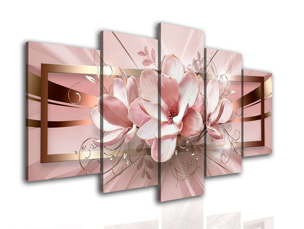 Multi Panel Wall Art  - Abstract pink flower