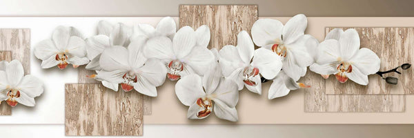 Modular picture, White orchids on a beige background