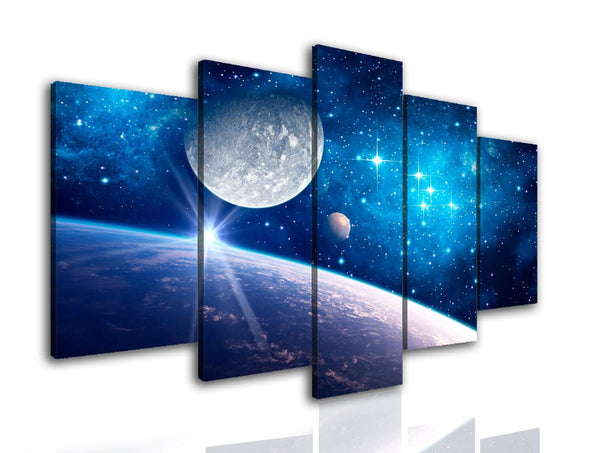 Multi Panel Canvas Wall Art  - Blue universe