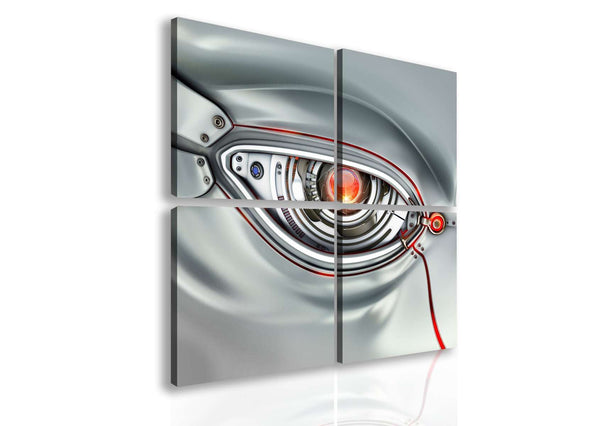 Split Canvas Wall Art  -  Red eye robot