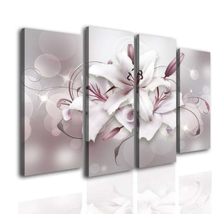 Multi Canvas Wall Art  -  Lily on a pink background
