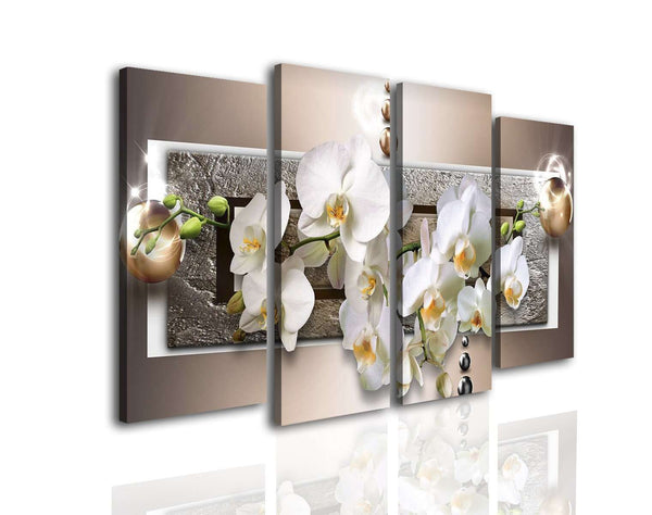 Modular picture, Orchid on a brown background