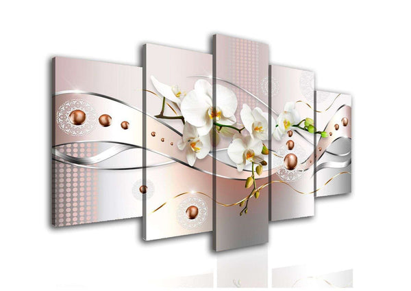 Multi Picture Canvas  - Orchid on a light background.