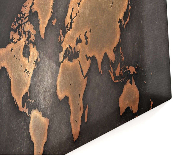 Modular picture, Political map of the world on a brown background