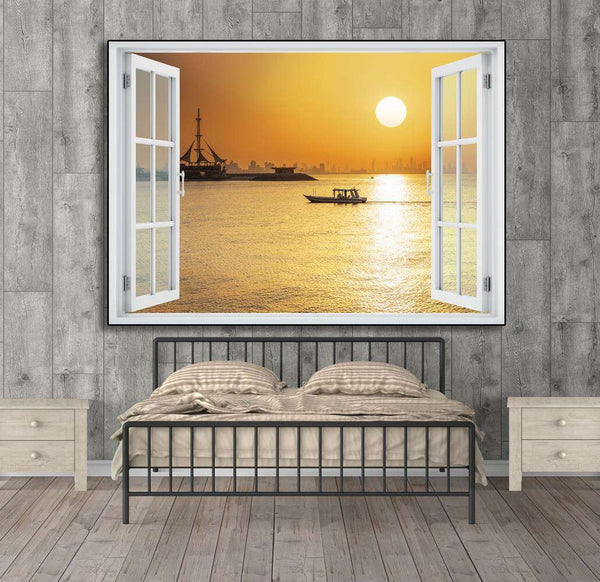 Wall Decal, Palm Beach View Window