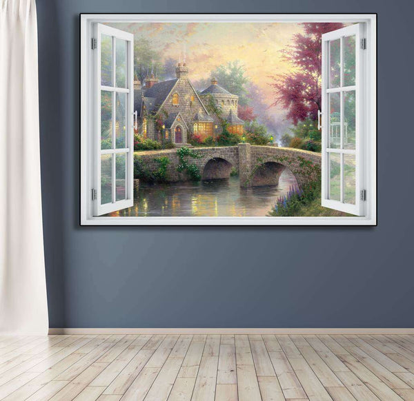 Wall sticker, Window with a view of the fairy house